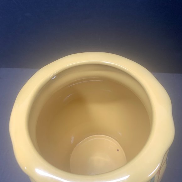 Vintage Hand Painted Ceramic Vase Yellow, Green, Red, Blue - Picture 3 of 8